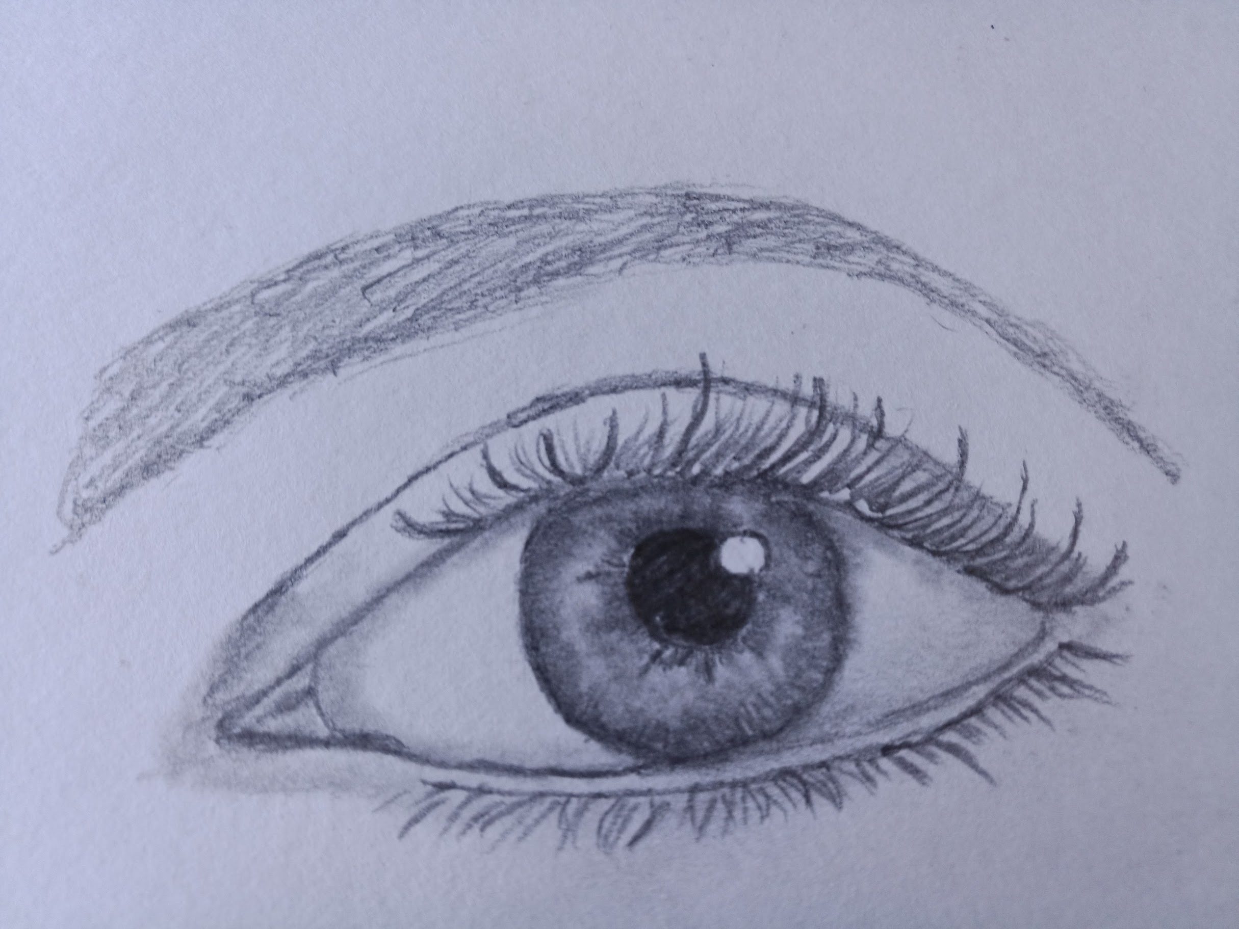 Very detailed pencil sketch of an eye.