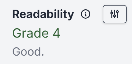 Readability, grade 4, good