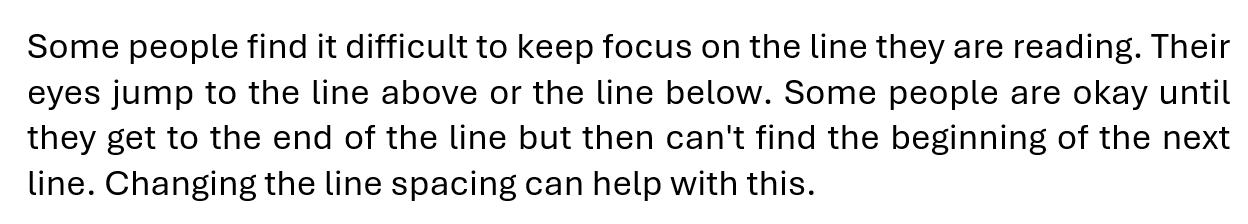 Paragraph with justified text and single line spacing