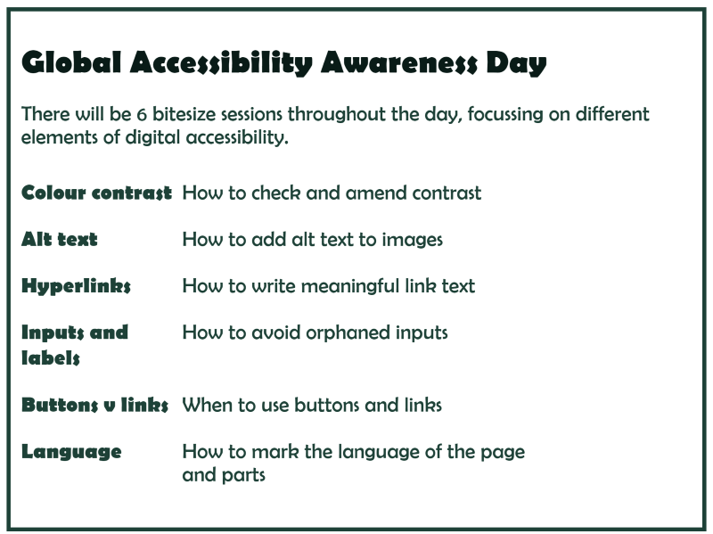 Global Accessibility Awareness Day information