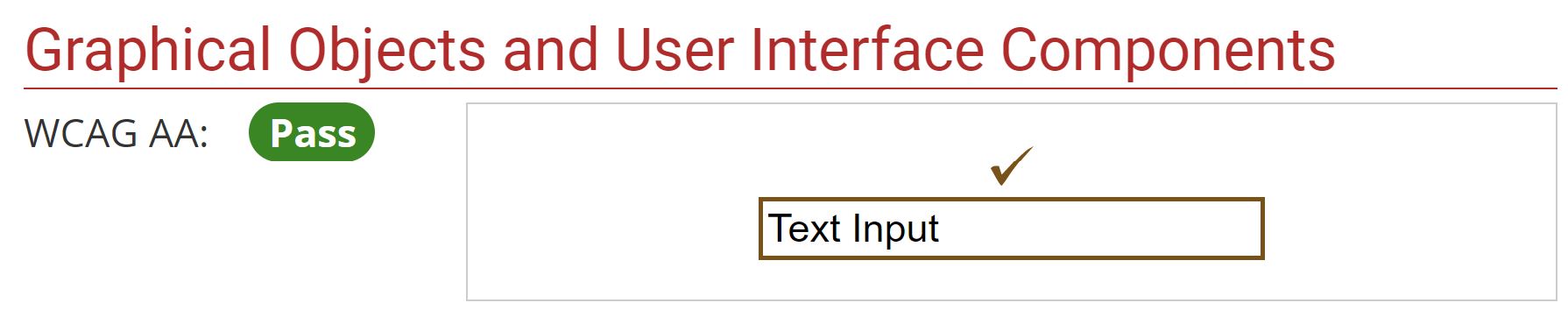 Screenshot of contrast checker results showing a pass at level AA.