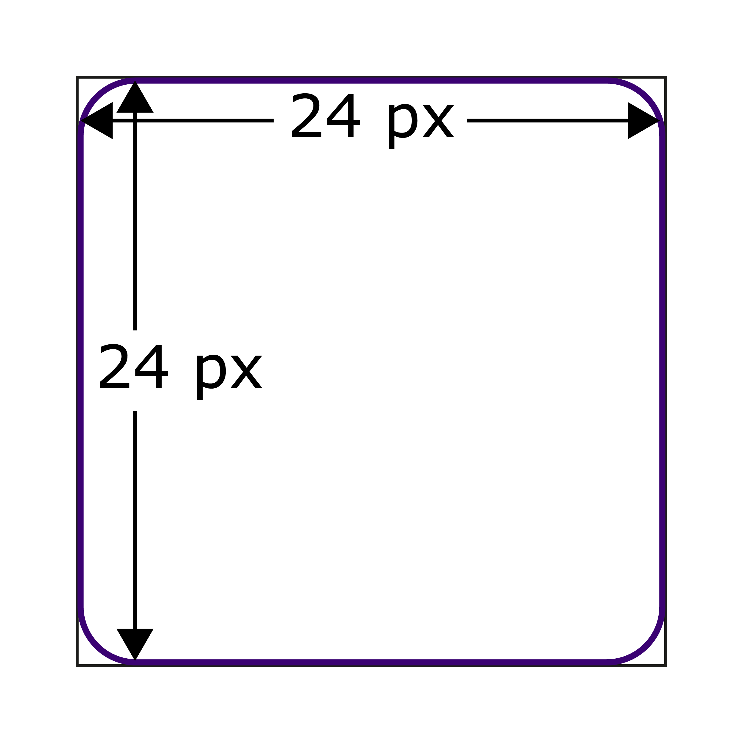 Checkbox with rounded corners but the 24 by 24 box doesn't fit inside it