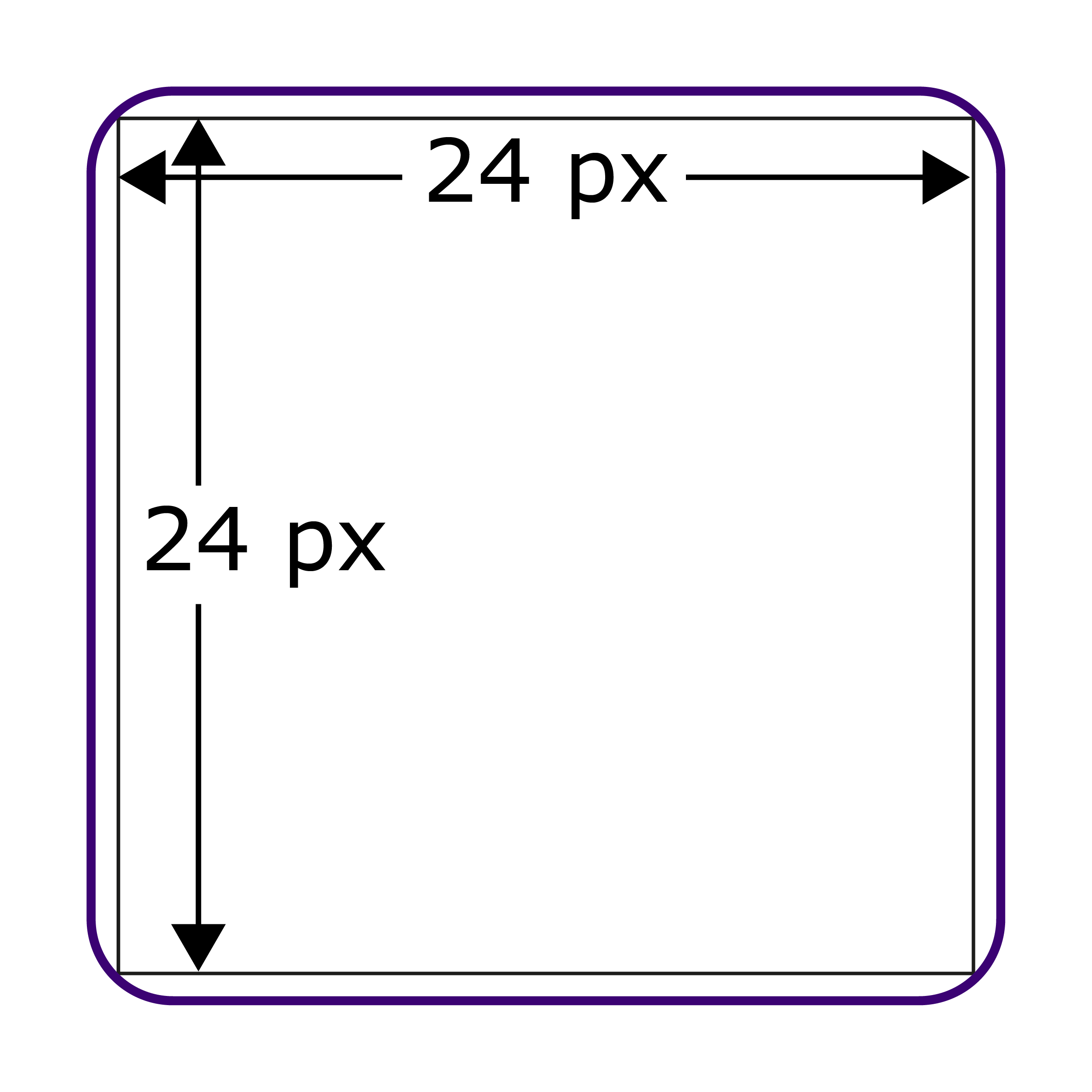 Checkbox with rounded corners but with the 24 by 24 box inside the whole shape